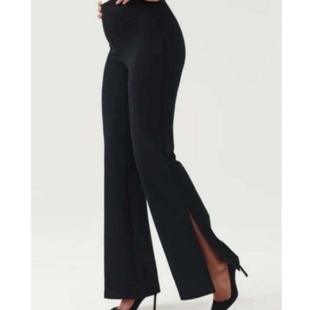 SPANX | The Perfect Double Slit Flare Ponte Pants Black Small Petite